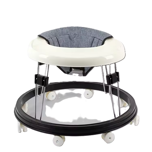 Curvear Baby rollover prevention O-shaped leg mute wheel multifunctional height-adjustable folding installation-free walker.