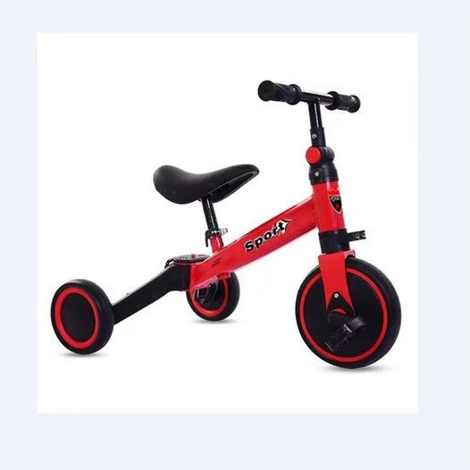 Curvear 7-in-1 Toddler Bike with Push Handle - Tricycles for Ages 1 to 3, Adjustable Seat Height, Removable Pedals, Baby Balance Bike for Boys and Girls.