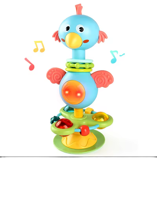 Curvear Baby Animal Rattle Table and Chair Suction Table Rattle Interactive Comfort Gripping Toy for0-3Years Baby Early Education Music.