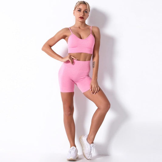 Curvear®️Work Out Sets Gym For Women Personality Design Sexy Suspender Shorts Fashion Suit Yoga Sports Suit Workout Clothes
