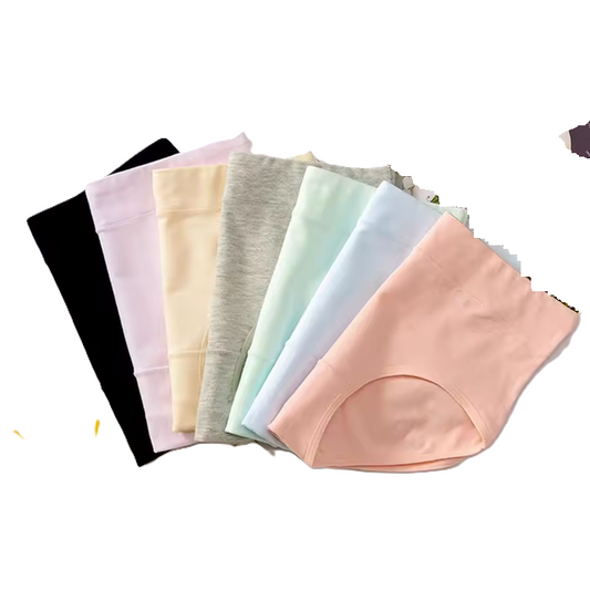 Curvear Women’s Cotton Briefs, Mid-Waist Panties, Large Size, Breathable Solid Color Female Underwear for Comfort and Everyday Wear. pack of 3