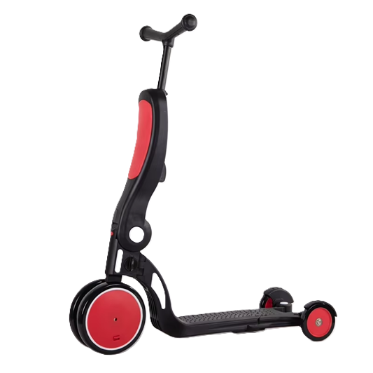 Curvear 5-in-1 Folding Scooter for Toddlers That Grows with Them | Multifunctional Vehicle with Convertible Two or Three Wheel Scooter and Kick Bike Configurations.
