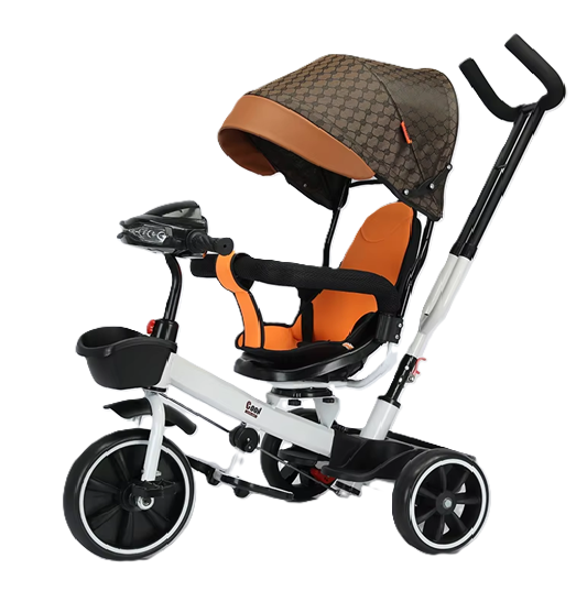 Curvear 2 in 1 Baby Tricycle for Kids, Smart Kids Tricycle with Parental Push Handle, Cushion seat, Canopy & Safety Guardrail | Kids Cycle Trikes | Baby Cycle for Kids 2 to 5 Years.