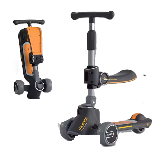 Curvear Kids Scooter 2-3-8 Girl Princess Baby Boy Can Sit and Ride The Meter Height 3-in-1 Skateboard Yo-yo Year