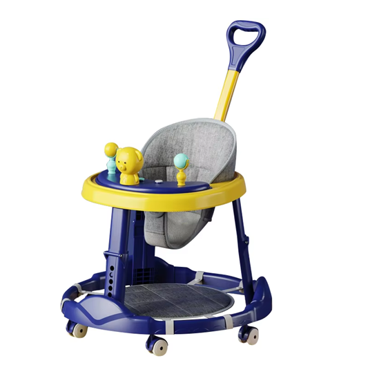 Curvear Baby Walker for Kids, Foldable Round Kids Walker with 2 Height & 4 Seat Adjustable | Activity Walker for Baby with Musical Toy Bar & Light | Walker Baby 6-18Months Boy Girl.