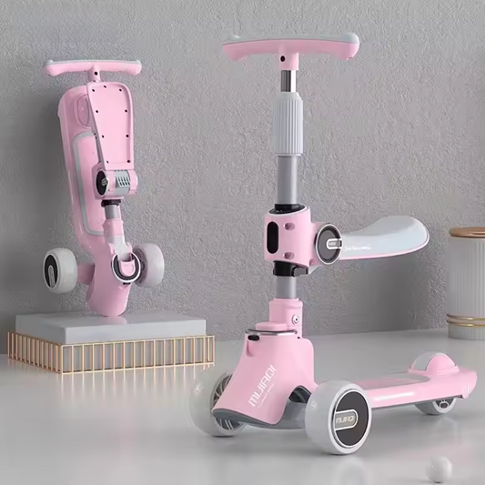 Curvear Kids Scooter 2-3-8 Girl Princess Baby Boy Can Sit and Ride The Meter Height 3-in-1 Skateboard Yo-yo Year
