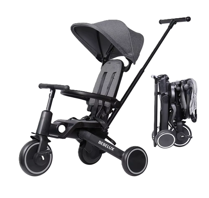 Curvear Tricycle Stroller for Toddler ,Foldable Baby Tricycle ,Kids Balance Bike with Push Handle ,Toddlers Stroller Bike with 1 to 5 Years,7-in-1 Push Tricycle Bike for Kids.