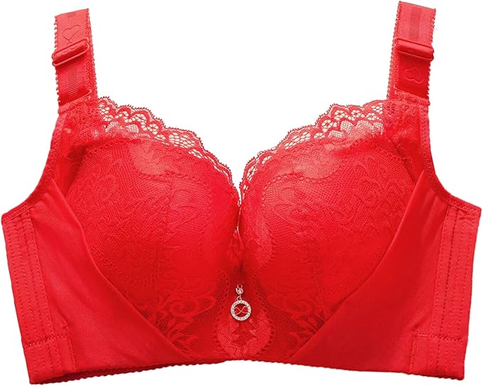 Curvear®️Push Up Bras for Women Plus Size Lace Underwire Full-Coverage Everyday Bra(black-beige, blue-beige)