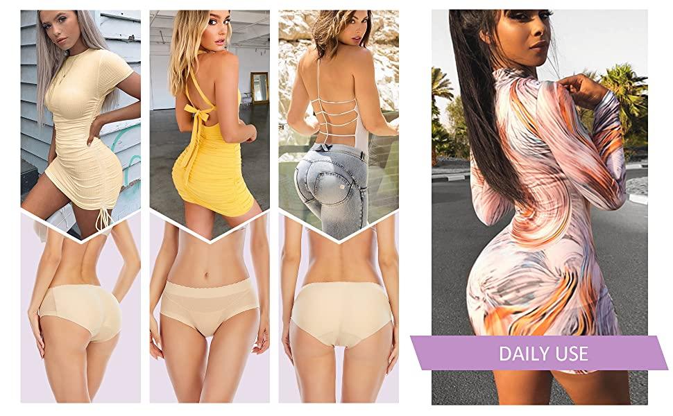 CURVEAR®️ Butt Lifter Low Waist Panties for Women Pads Enhancer Panties Padded Hip Underwear Shapewear Booty Lifter Panty Seamless Fake Padding Briefs women shorts