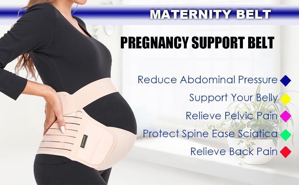 Curvear®️White Pregnant Abdominal Belt, High Elasticity Adjustable Pregnancy Woman Belly Binder Waist Support Comfortable Prenatal Baby Belly Band
