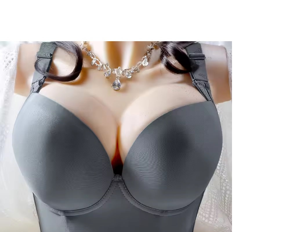 Curvear®️Women's Push Up Bra, Full-Coverage Underwire Bra, Hide Back Fat Deep Cup Bra, Smoothing T-Shirt Bra, Sculpting Uplift Bra