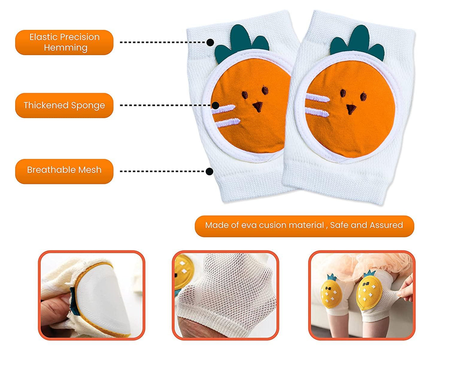 Curvear®️Knee Pads for Babies, Toddlers, Knee Pads, Knee Supporter, 4-Layer Sponge Design, Anti-Slip, Soft, Injury Prevention, Scratch Prevention, Mesh, Breathable, Sweat Absorbent, Quick Drying, Walking Study, Kids, Unisex, blue