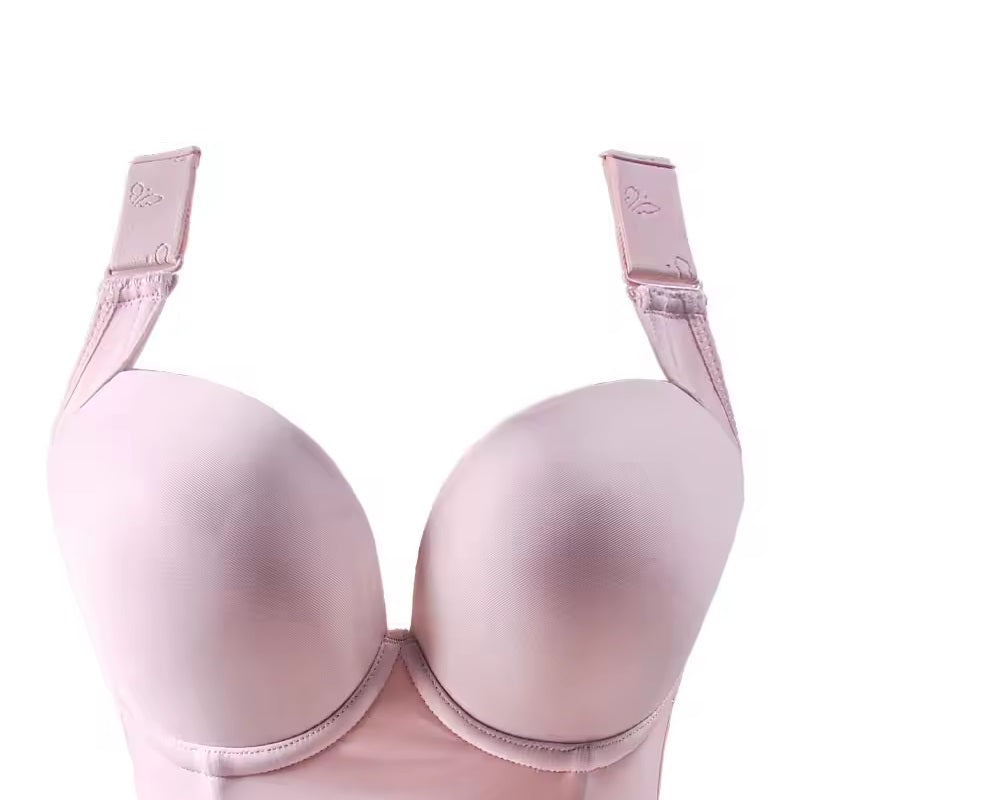 Curvear®️Women's Push Up Bra, Full-Coverage Underwire Bra, Hide Back Fat Deep Cup Bra, Smoothing T-Shirt Bra, Sculpting Uplift Bra