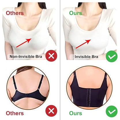 Curvear®️Women's Push Up Bra, Full-Coverage Underwire Bra, Hide Back Fat Deep Cup Bra, Smoothing T-Shirt Bra, Sculpting Uplift Bra