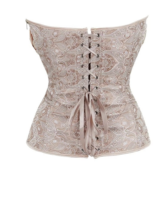 Satin Lace Corset Top for Women – Strapless Bustier Blouse with Ruffle Detail | Elegant Party & Evening Wear