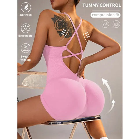 Curvear®️Lightweight Jumpsuit Fitness Gym Yoga Shapewear Lingerie Bodysuit Rompers Jumpsuit Activewear for Women