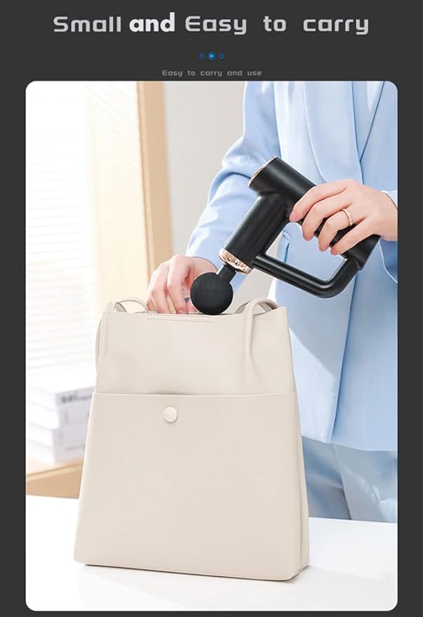 Deep Tissue Massage Gun for Pain Relief – Powerful Handheld Percussion Muscle Massager with 4 Heads, Quiet Motor & Rechargeable Battery for Athletes, Recovery, and Fitness
