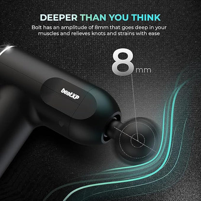 Deep Tissue Massage Gun for Pain Relief – Powerful Handheld Percussion Muscle Massager with 4 Heads, Quiet Motor & Rechargeable Battery for Athletes, Recovery, and Fitness