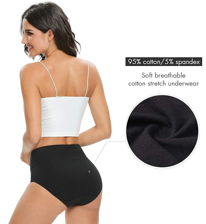 Leakproof Period Panties for Women – High Waist Reusable Menstrual Underwear for Heavy Flow, Breathable Cotton Briefs for Overnight & Daily Protection – Eco-Friendly Feminine Hygiene