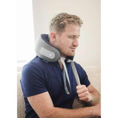 Miko Smart Neck Massager Pillow – Memory Foam Travel Pillow with Heat, Vibration & Adjustable Intensity – Portable Electric Neck Support for Pain Relief & Relaxation