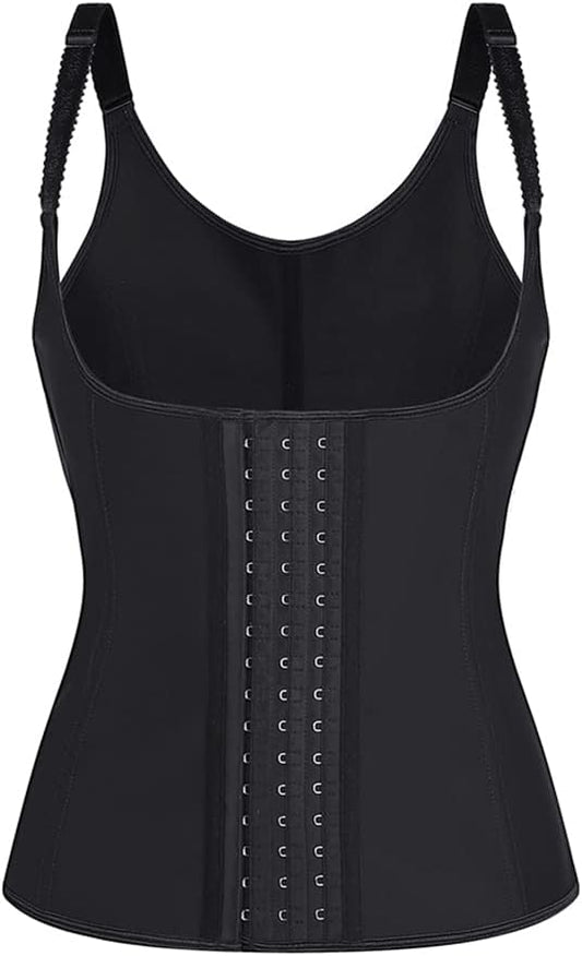 Curvear®️Adjustable Shoulder Straps Body Shaper 9 Spiral Steel Boned Waist Training Corset Vest
