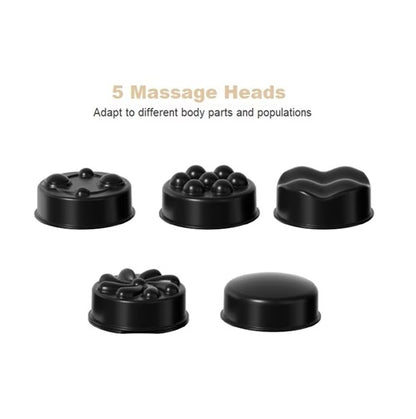 Body Slimming Massager for Fat Reduction and Cellulite – 5-in-1 Electric Handheld Massager with Interchangeable Heads, LED Display & Multiple Intensity Settings