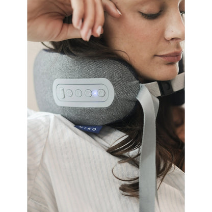 Miko Smart Neck Massager Pillow – Memory Foam Travel Pillow with Heat, Vibration & Adjustable Intensity – Portable Electric Neck Support for Pain Relief & Relaxation