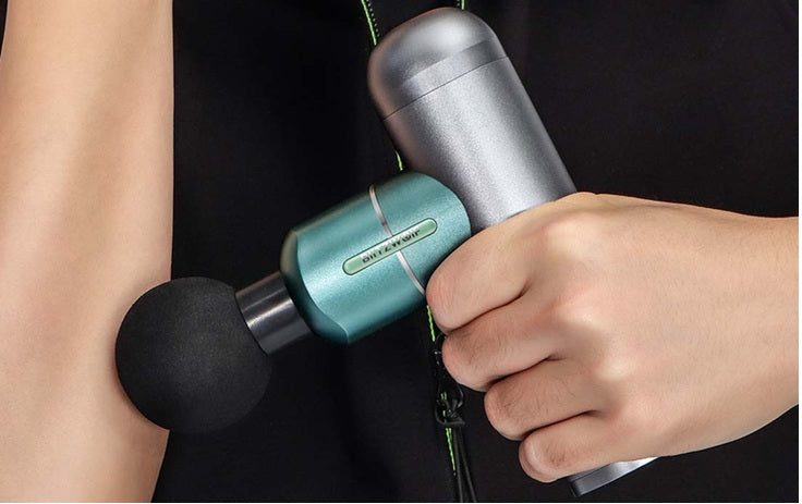 Deep Tissue Massage Gun for Pain Relief – Powerful Handheld Percussion Muscle Massager with 4 Heads, Quiet Motor & Rechargeable Battery for Athletes, Recovery, and Fitness