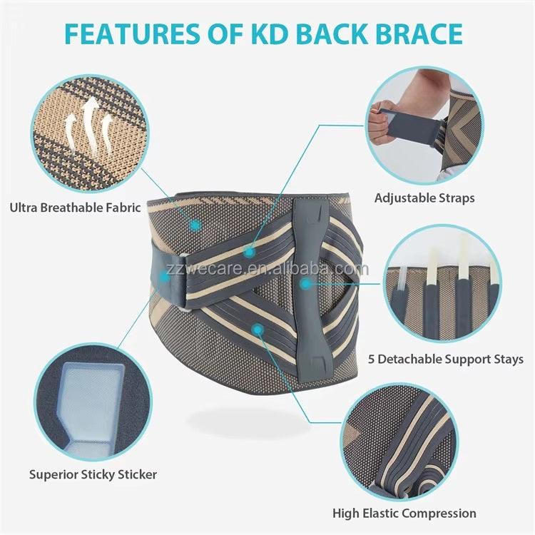 Curvear ®️Breathable Back Brace Ergonomic Back Support Belt Relief For Herniated Disc, Sciatica, Scoliosis Lumbar Brace Waist Support For Men And Women Lower Back Pain