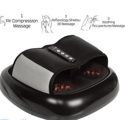 Electric Foot Massager Machine with Heat & Deep Kneading | Shiatsu Massage for Pain Relief, Plantar Fasciitis, Arches & Heels | Home & Office Foot Relaxation Therapy