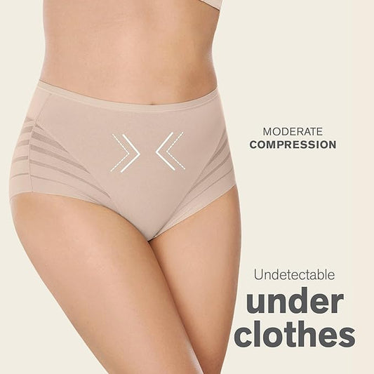 Women's High-Waist Black Briefs with Sheer Mesh Panels – Seamless Stretch Underwear for All-Day Comfort