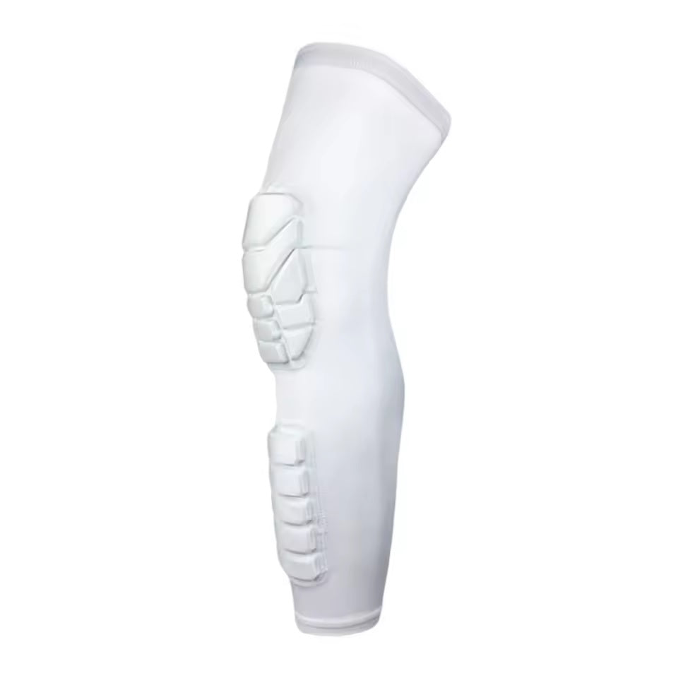 Curvear Padded Knee Compression Sleeves Long Leg Sleeve Calf Protection for Basketball, Football, Volleyball, Soccer Knee Pads Shin Brace Soft Protective Gear Calf Support for Youth Adult, 1 Pair