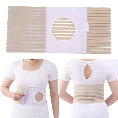 Curvear Abdominal Back Support Belt for Stoma Fixation and Hernia Prevention, lightweight and adjustable.