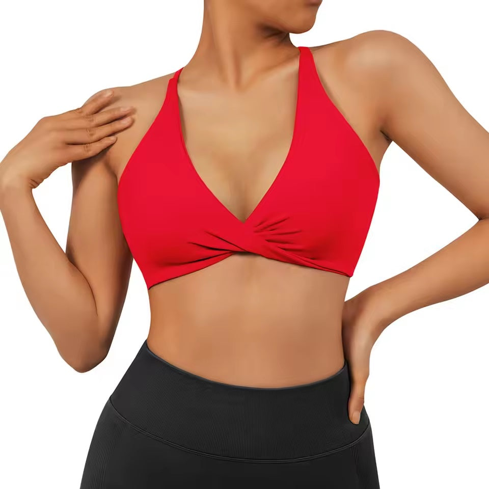 Curvear Women Seamless Sports Bra Sweatproof Breathable Shockproof Crop Top Fitness Push Up Workout Yoga Bra 2 Pack