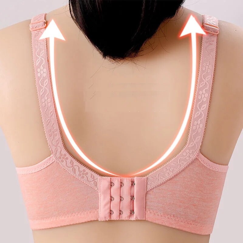 Curvear®️Women's Breastfeeding Nursing Bras, Seamless Ultra Comfort Maternity Non Padded Feeding Lace No Steel Ring Bra, Front Button Closure, Pregnancy Sleep Cotton Bralette