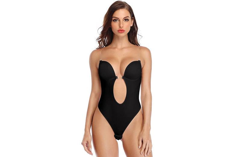 Curvear®️Strapless Backless Bras for Women Bodysuit, Seamless Plunge Shapewear, Clear Body Shaper Bra for Women Party Wedding