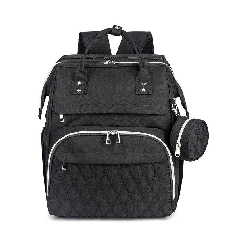 Curvear®️Diaper Bag Backpack with Changing Station, Diaper Bags for Baby Boys Girls，Portable Foldable Travel Bassinet with Changing Mat and Bed Net, Nappy Bag with Crib, Large Capacity Wide Open