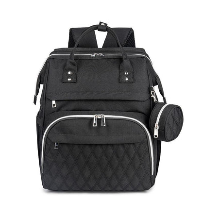 Curvear®️Diaper Bag Backpack with Changing Station, Diaper Bags for Baby Boys Girls，Portable Foldable Travel Bassinet with Changing Mat and Bed Net, Nappy Bag with Crib, Large Capacity Wide Open