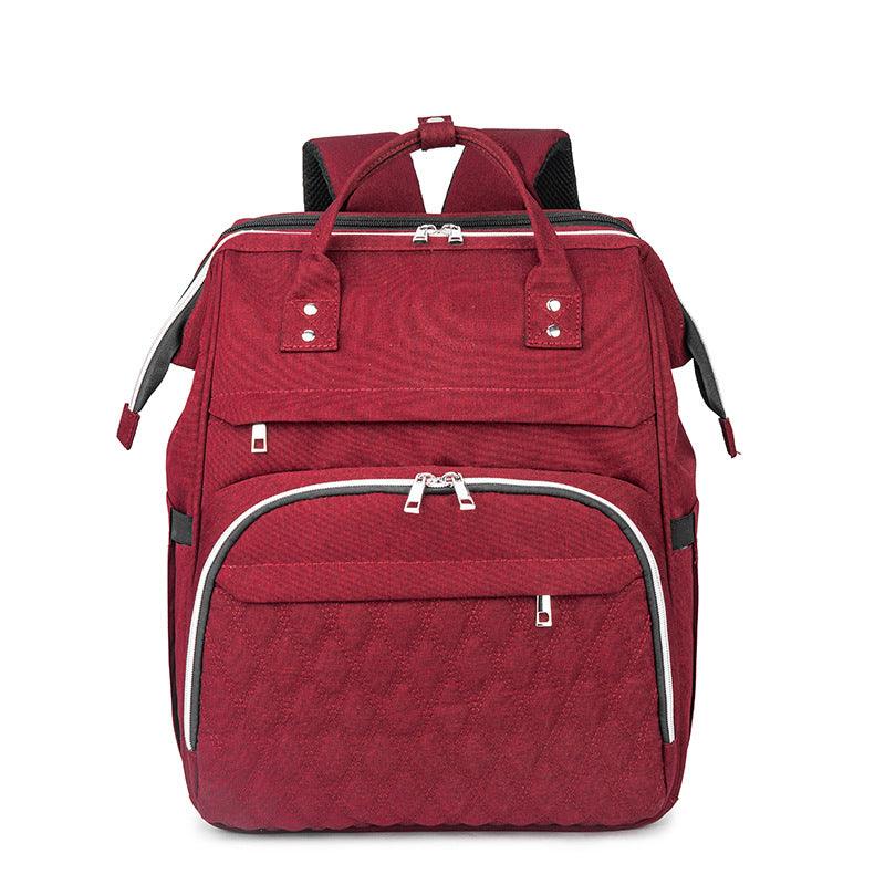 Curvear®️Diaper Bag Backpack with Changing Station, Diaper Bags for Baby Boys Girls，Portable Foldable Travel Bassinet with Changing Mat and Bed Net, Nappy Bag with Crib, Large Capacity Wide Open