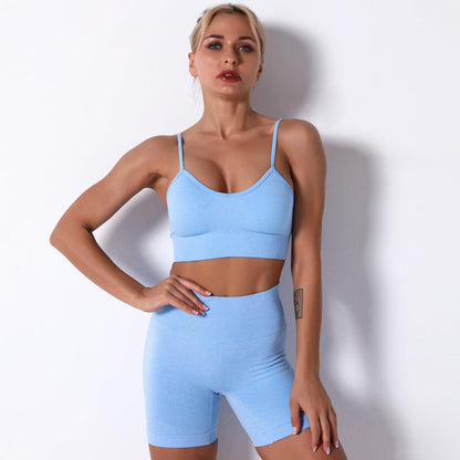 Curvear®️Work Out Sets Gym For Women Personality Design Sexy Suspender Shorts Fashion Suit Yoga Sports Suit Workout Clothes