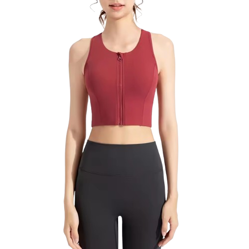 Curvear High support front zip yoga tight sports bra sportswear women sportswear sleeveless top