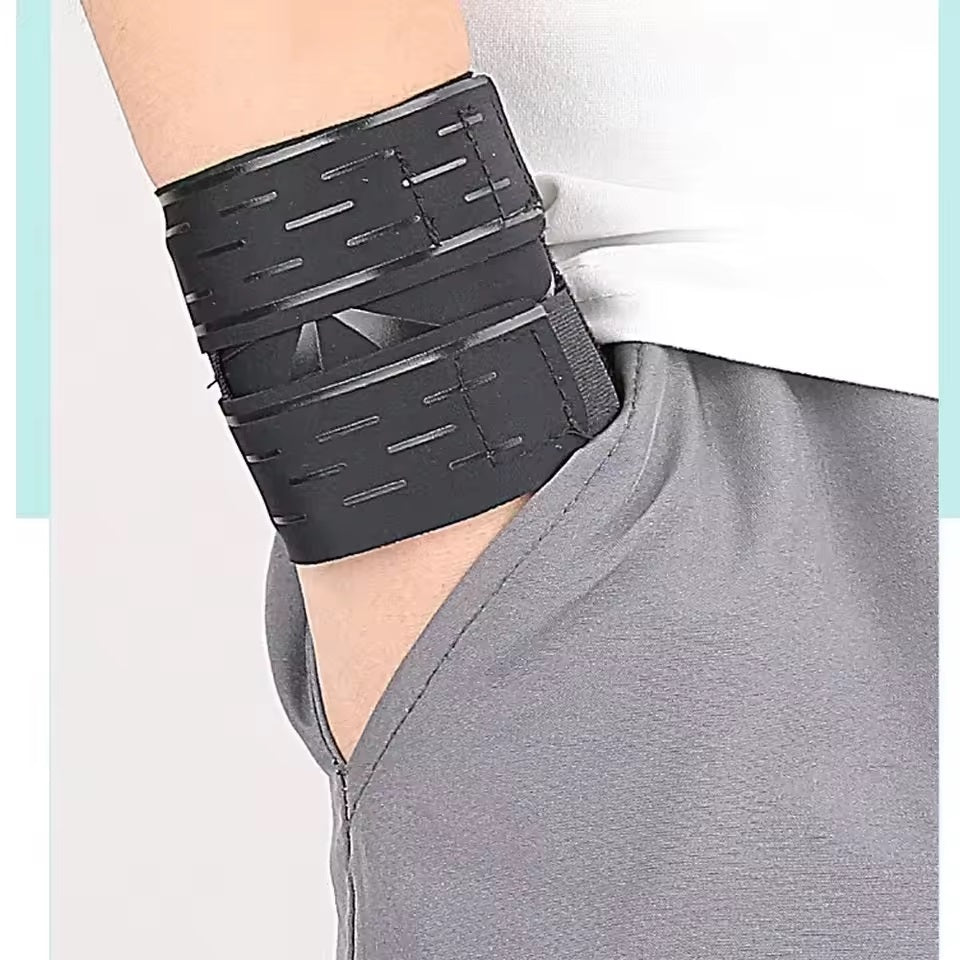 Curvear 2PC Men Women Sports Compression Wrist Brace Thin Breathable Adjustable Hand Round Support Wristband for Basketball Badminton