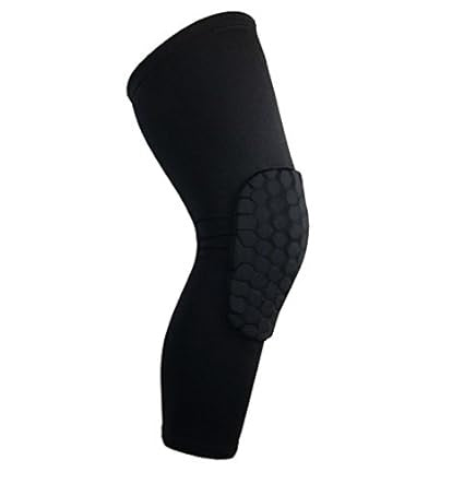 Curvear Advanced Enhanced Safety and Support Honeycomb Compression Leg Sleeve with Extra Long Knee Pads - Ideal for Volleyball, Gym, Run