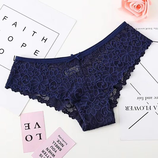 Curvear Sexy Lace Panties Women Fashion Cozy Lingerie Tempting Pretty Briefs High Quality Cotton Low Waist Cute Women Underwear. Pack of 2