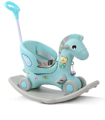 Curvear children's riding toys with early education function 3 In 1 Multi Function Plastic Indoor Jumping Horse Toy.