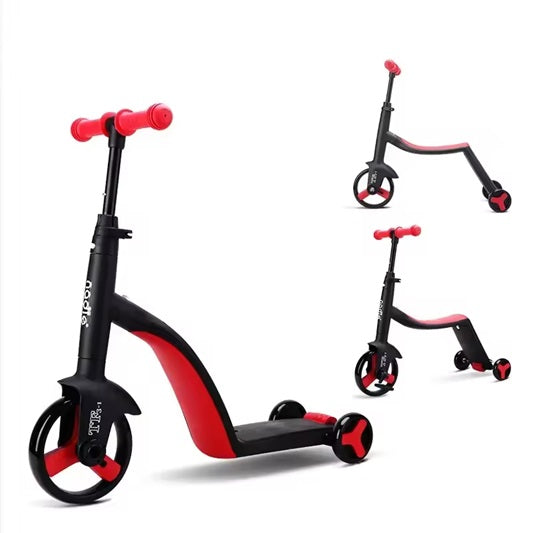 Curvear 3 in 1 Kids Kick Scooter Kickboard+ Tricycle + Balance bike Child Ride On Toy Boy Girl Scooter Adjustable Toddler Birthday Gift