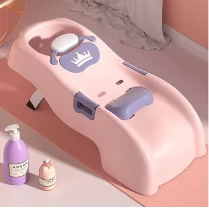 Curvear ®️Children’s Foldable Telescopic Shampoo Recliner Bed, Baby Home Seat for Kids, Comfortable Shampooing and Bath Time Support.