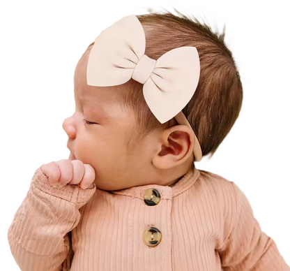 CURVEAR ®️Newborn Baby 4 piece Headband with Bow - Cute & Comfortable.