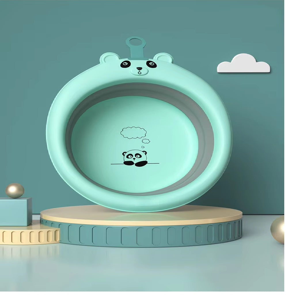 CURVEAR®️Children's Cartoon Folding Washbasin, Portable Baby Small Basin, Travel Laundry Basin, Hangable Design