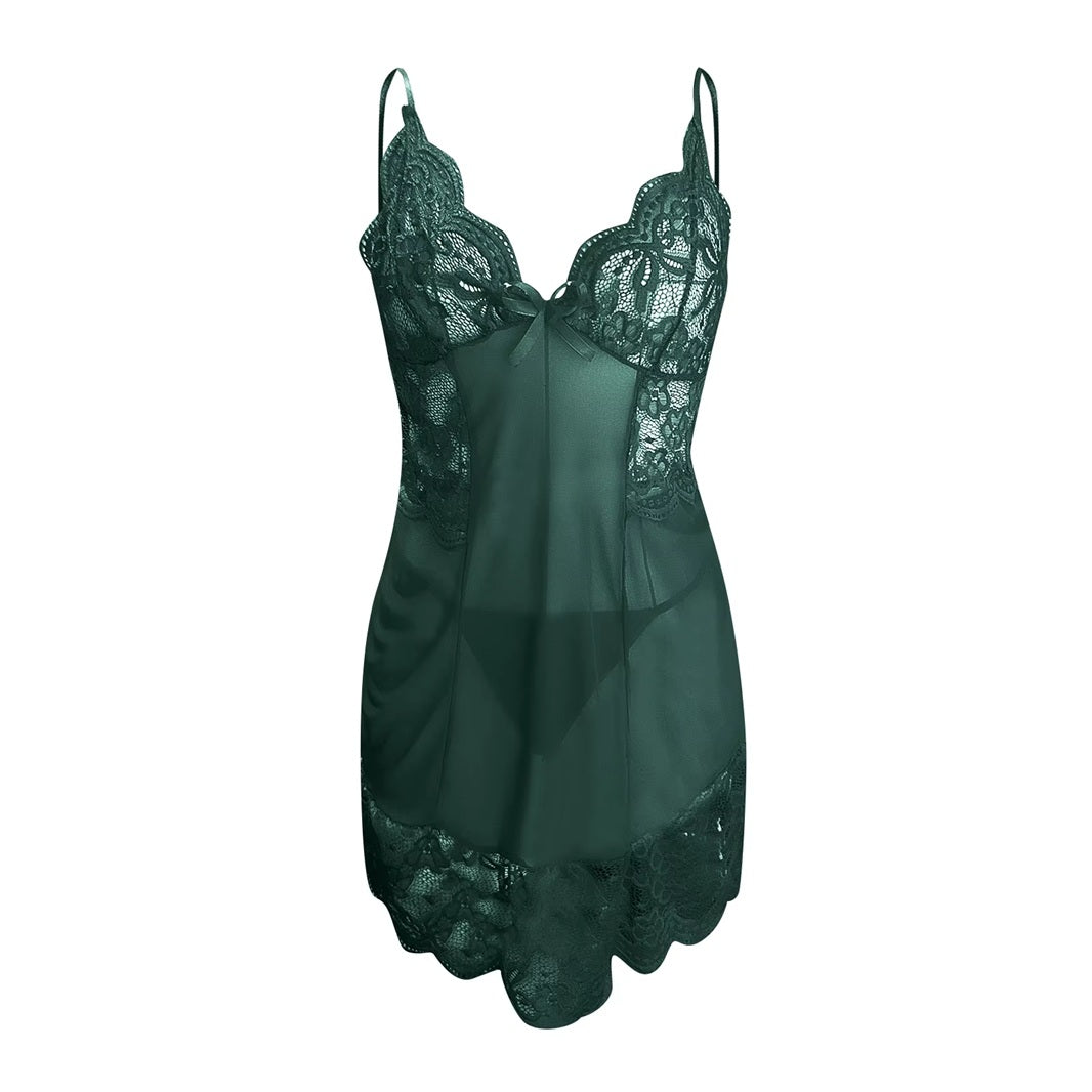 Women's Satin Lace Baby doll Nightwear – Sexy Lingerie for Women | Soft Nighty Dress with Adjustable Straps | Bridal Sleepwear, Honeymoon Dress, Romantic Nightwear, Night Slip, Intimate Wear, Fancy Night Dress - CURVEAR